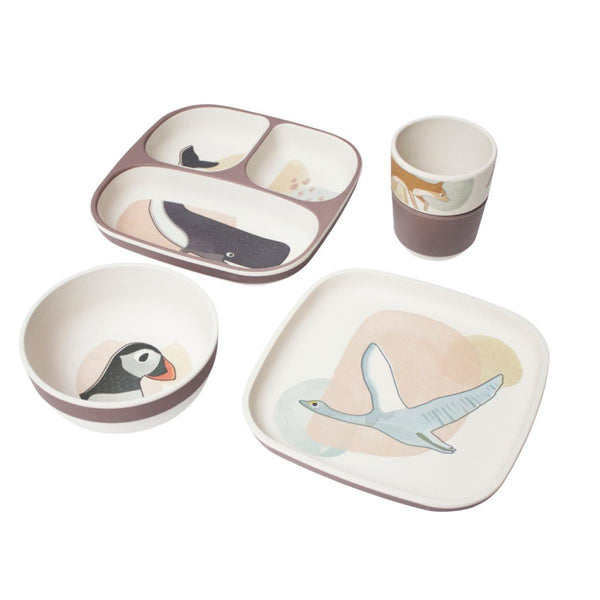 Bamboo melamine dinner set