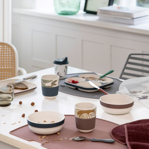 Bamboo melamine dinner set