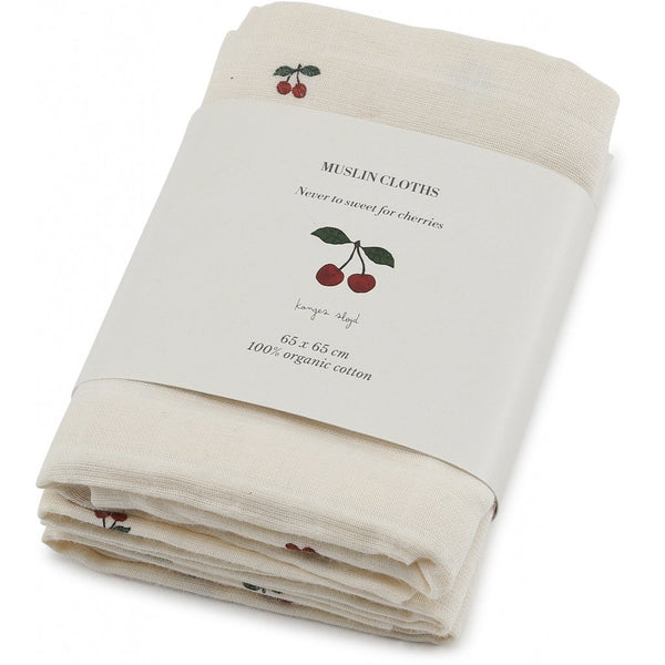 Cherry Muslin Cloth 3 Pack