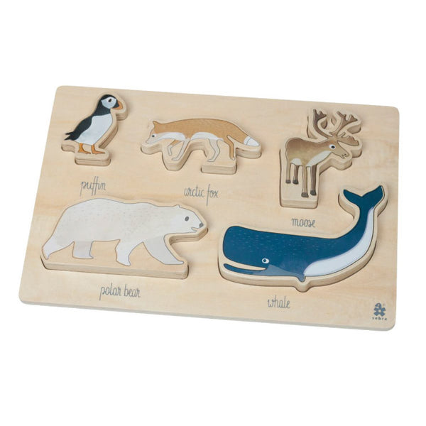 Wooden chunky puzzle, Arctic animals