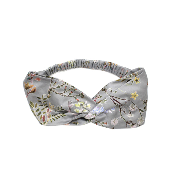 Grey Flower Headband (No. 729, Fabric No. 13)