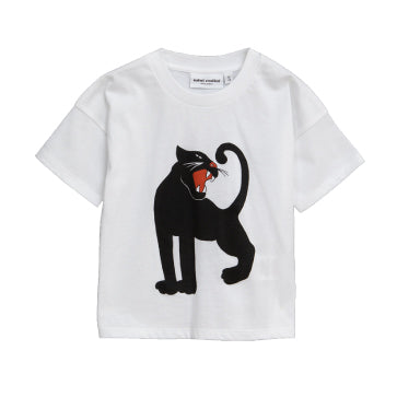 White Panther Print Tee