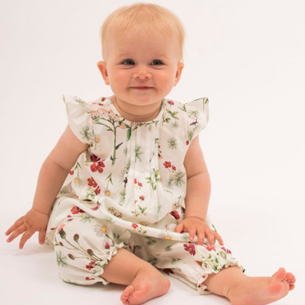 White Floral Baby Top (No. 838, Fabric No. 12)