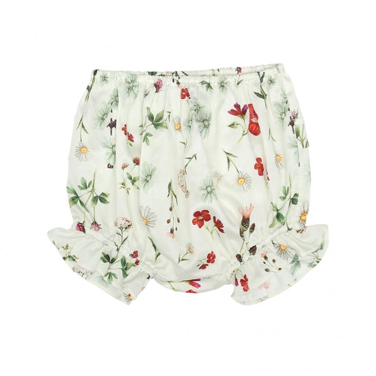 White Floral Baby Shorts (No. 837, Fabric No. 12)