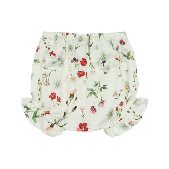 White Floral Baby Shorts (No. 837, Fabric No. 12)