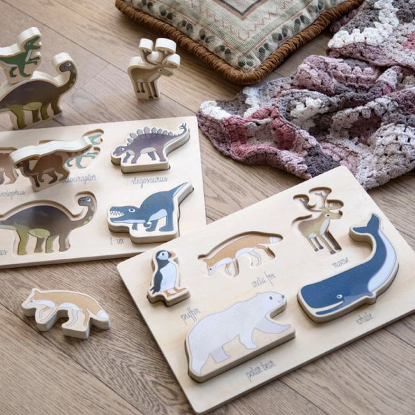 Wooden chunky puzzle, Arctic animals
